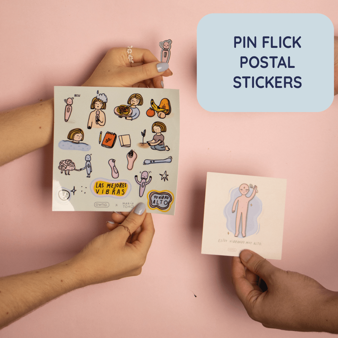 PIN FLICK STICKERS Y POSTAL Ownacare